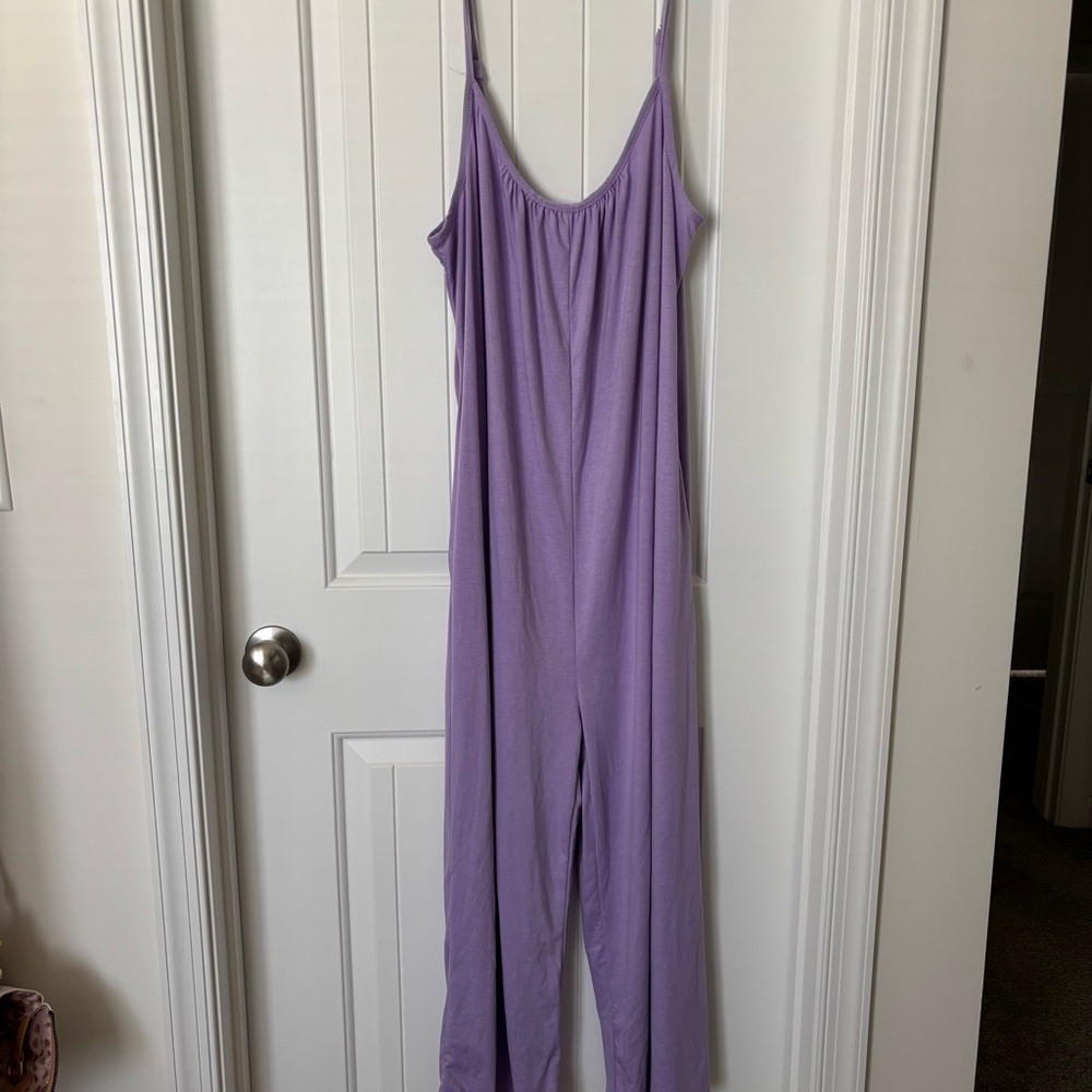 Lavender Spaghetti Strap Oversized Jumpsuit